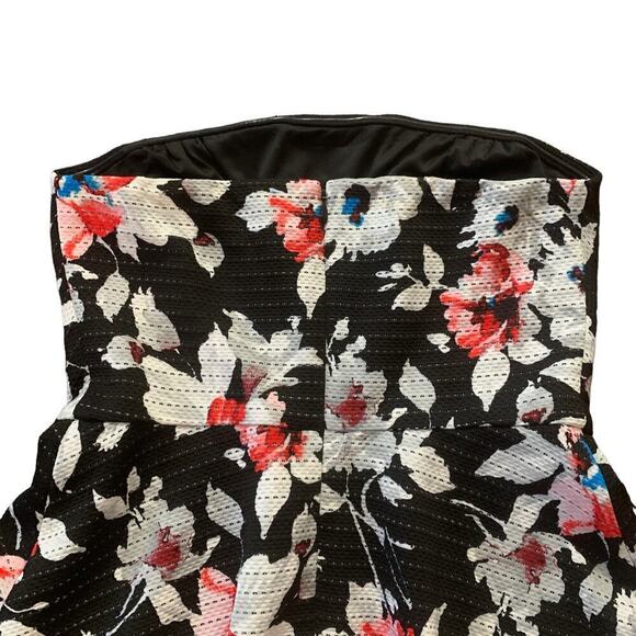 Express Black Strapless Floral Dress | Size 4 - Picture 5 of 10